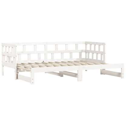 Divano Letto con Letto Estraibile Bianco 90x190cm Massello Pino