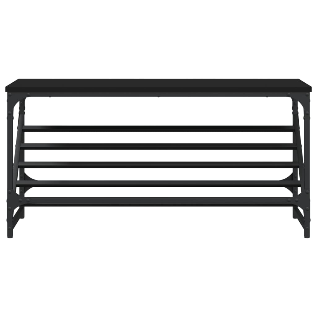 Scarpiera Nera 90x30x45 cm in Legno Multistrato