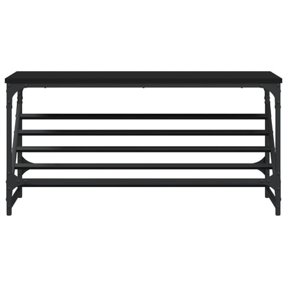 Scarpiera Nera 90x30x45 cm in Legno Multistrato