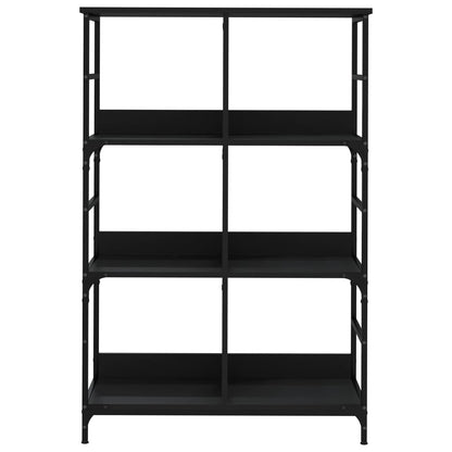 Libreria Nera 78,5x33x117,5 cm in Legno Multistrato
