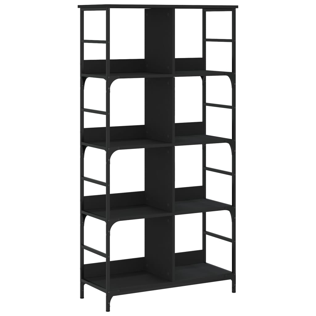 Libreria Nera 78,5x33x153 cm in Legno Multistrato