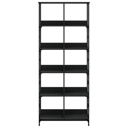 Libreria Nera 78,5x33x188,5 cm in Legno Multistrato