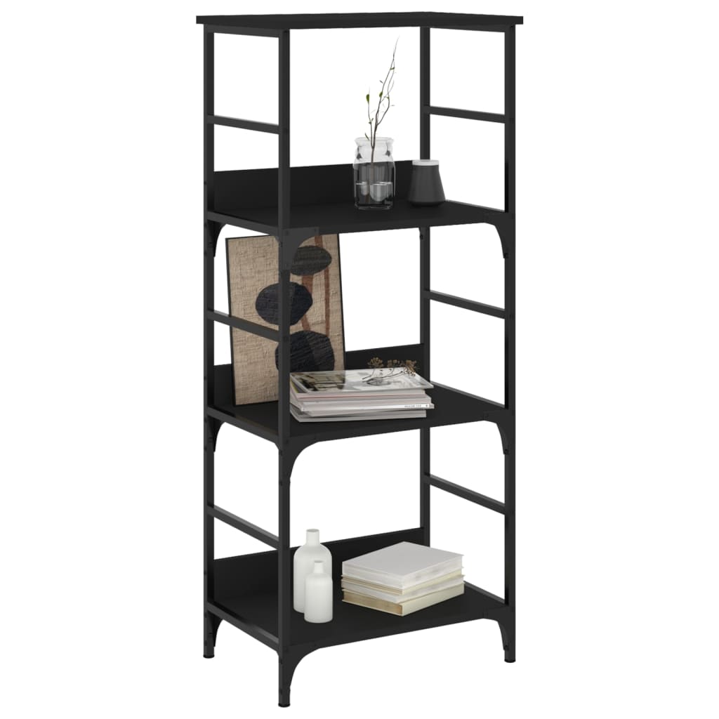 Libreria Nera 50x33x117,5 cm in Legno Multistrato