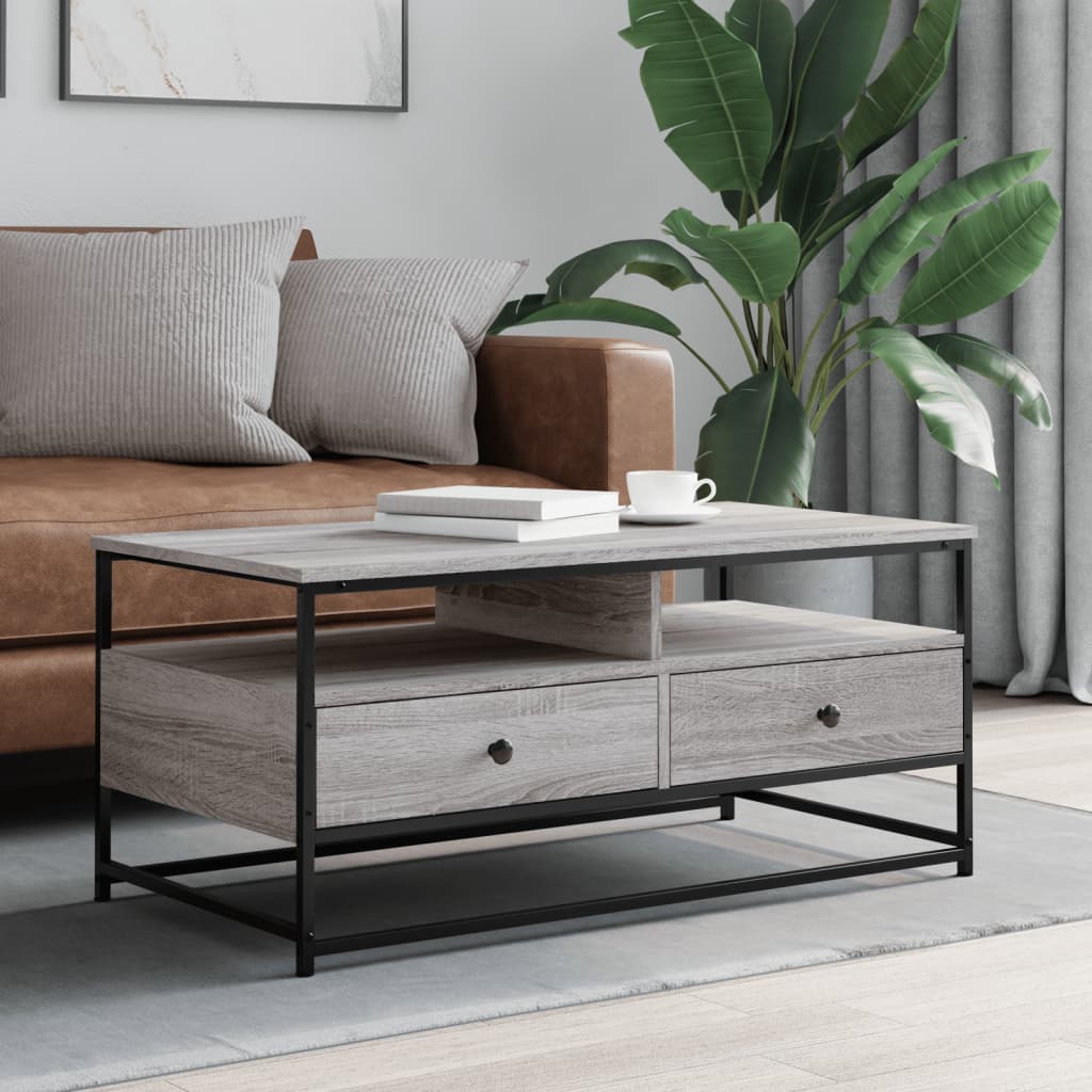 Tavolino da Salotto Grigio Sonoma 100x51x45cm Legno Multistrato