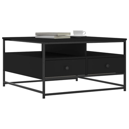 Tavolino da Salotto Nero 80x80x45 cm in Legno Multistrato