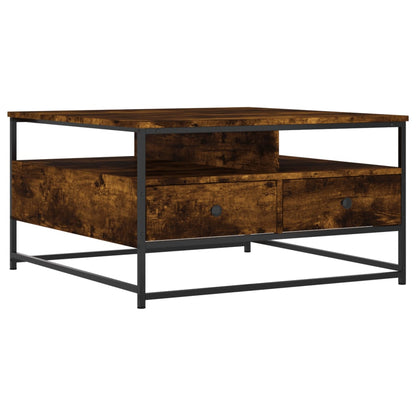 Tavolino da Salotto Rovere Fumo 80x80x45 cm Legno Multistrato