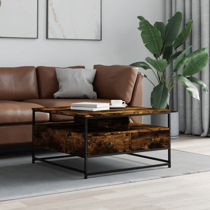 Tavolino da Salotto Rovere Fumo 80x80x45 cm Legno Multistrato