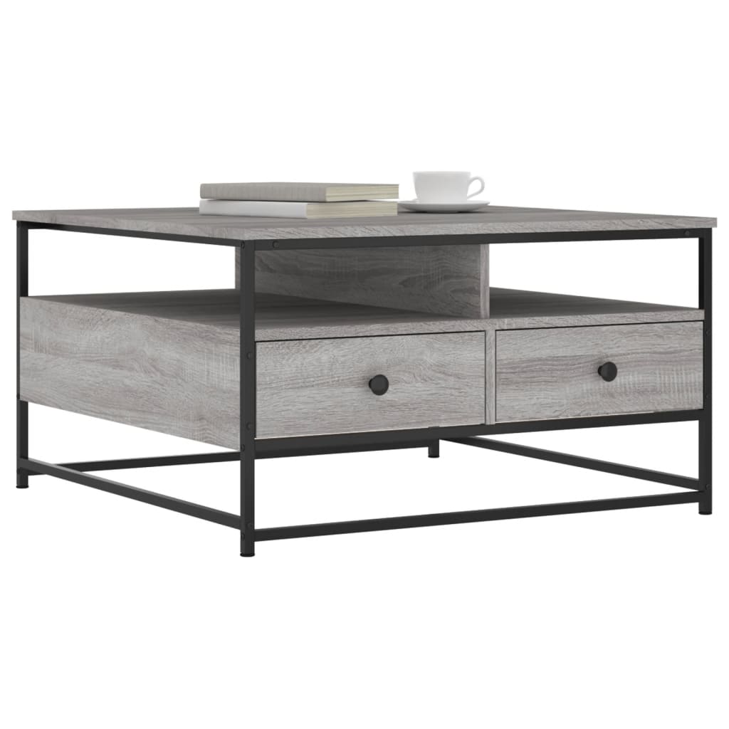 Tavolino da Salotto Grigio Sonoma 80x80x45 cm Legno Multistrato