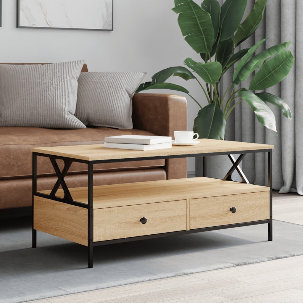 Tavolino da Salotto Rovere Sonoma 100x51x45cm Legno Multistrato