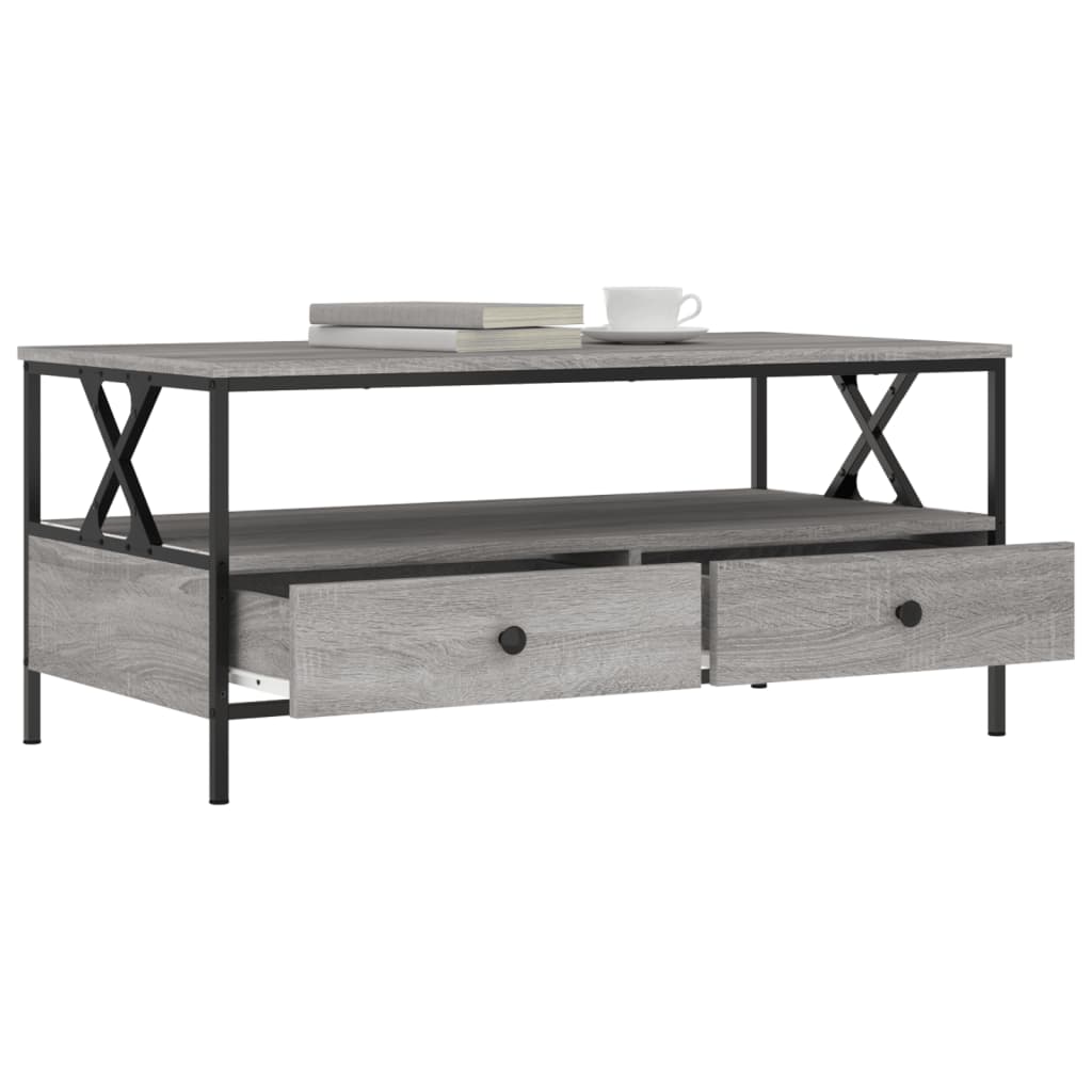 Tavolino da Salotto Grigio Sonoma 100x51x45cm Legno Multistrato