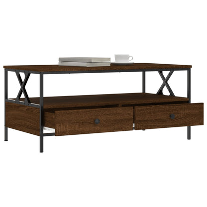 Tavolino Salotto Rovere Marrone 100x51x45cm Legno Multistrato
