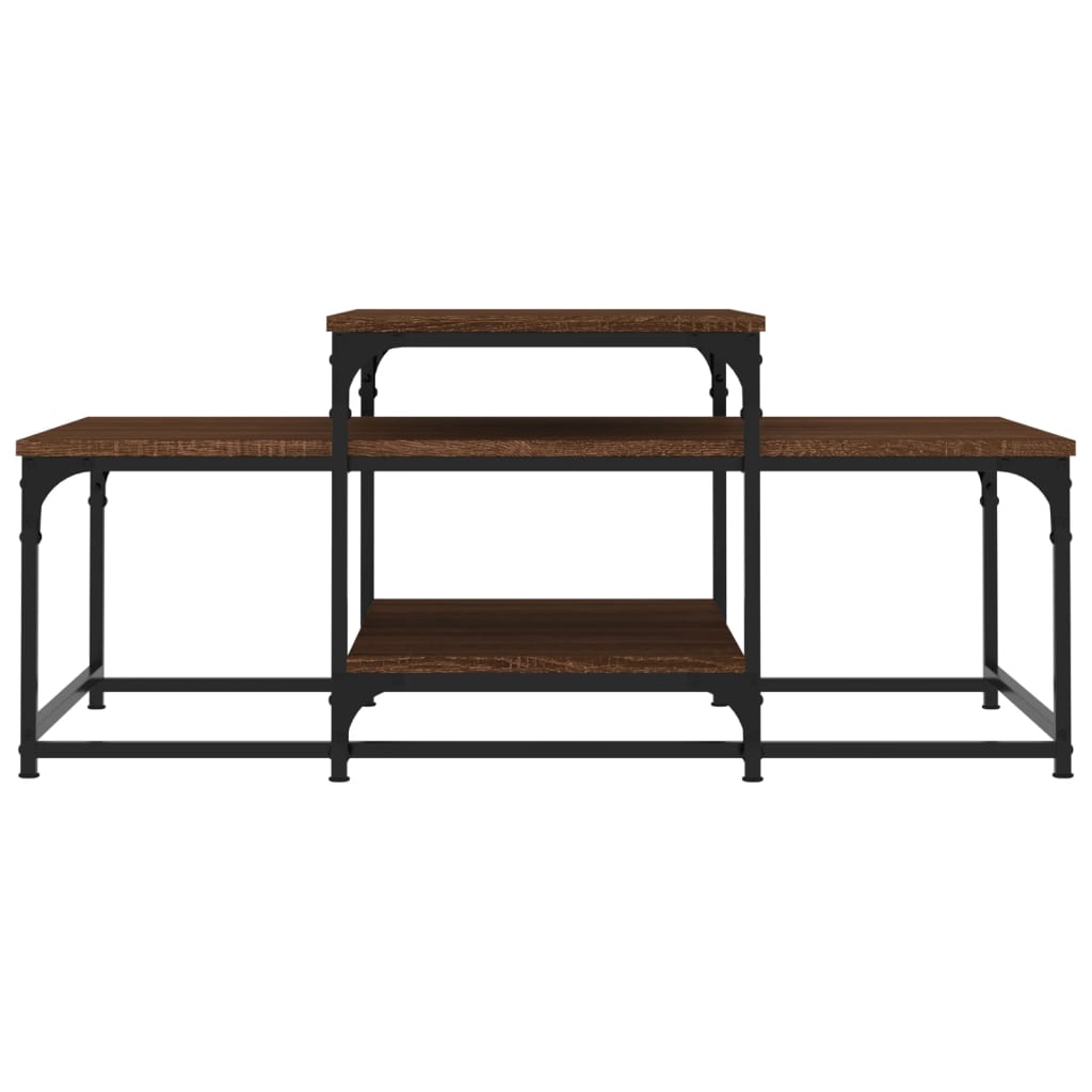 Tavolino Salotto Rovere Marrone 102x60x45cm Legno Multistrato