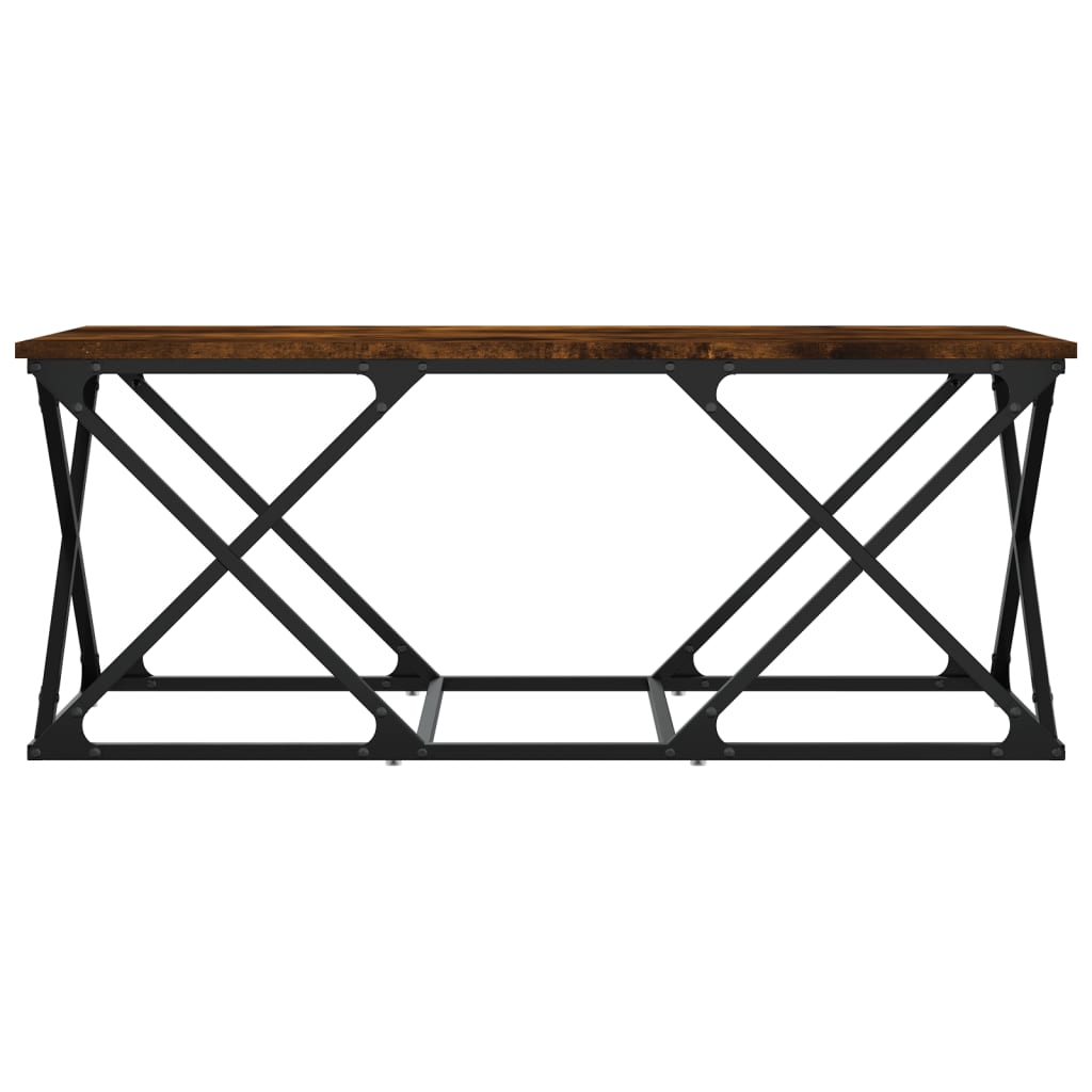 Tavolino da Salotto Rovere Fumo 100x49x40 cm Legno Multistrato