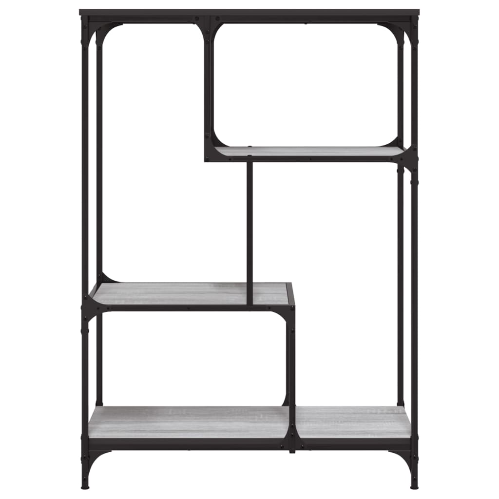 Libreria Grigio Sonoma 81x36x115 cm Legno Multistrato e Acciaio