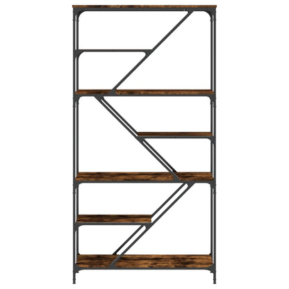 Libreria Rovere Fumo 91x36x176 cm Legno Multistrato e Acciaio