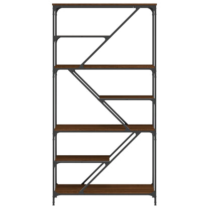 Libreria Rovere Marrone 91x36x176cm Legno Multistrato e Acciaio