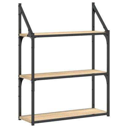 Scaffale Parete 3Ripiani Rovere Sonoma 60x21x78,5cm Multistrato