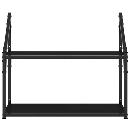 Scaffale a Parete 2 Ripiani Nero 60x21x51 cm Legno Multistrato