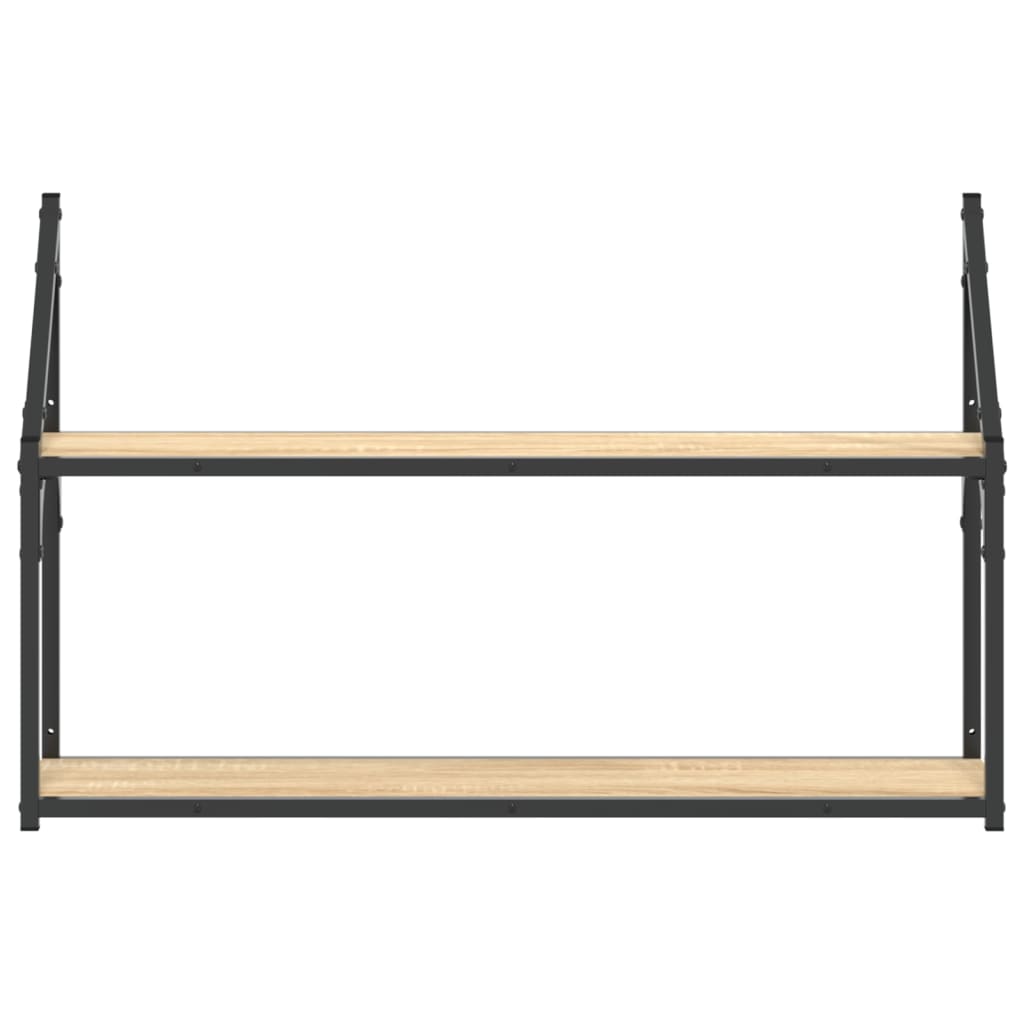 Scaffale Parete 2 Ripiani Rovere Sonoma 80x21x51 cm Multistrato