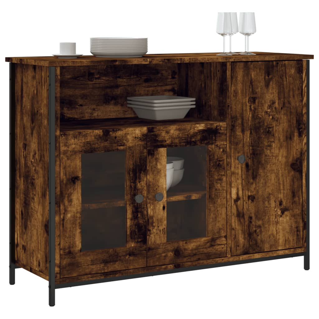 Credenza Rovere Fumo 100x35x75 cm in Legno Multistrato