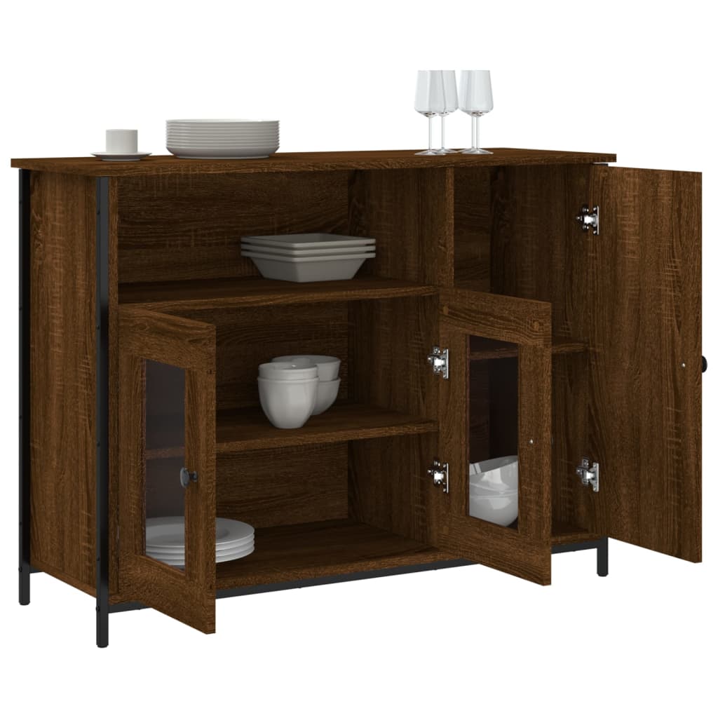 Credenza Rovere Marrone 100x35x75 cm in Legno Multistrato