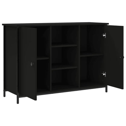 Credenza Nera 100x35x70 cm in Legno Multistrato