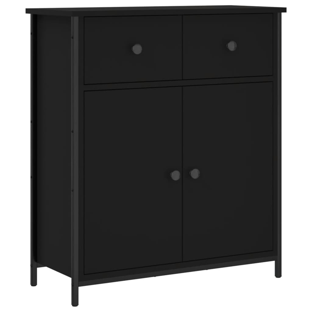 Credenza Nera 70x30x80 cm in Legno Multistrato