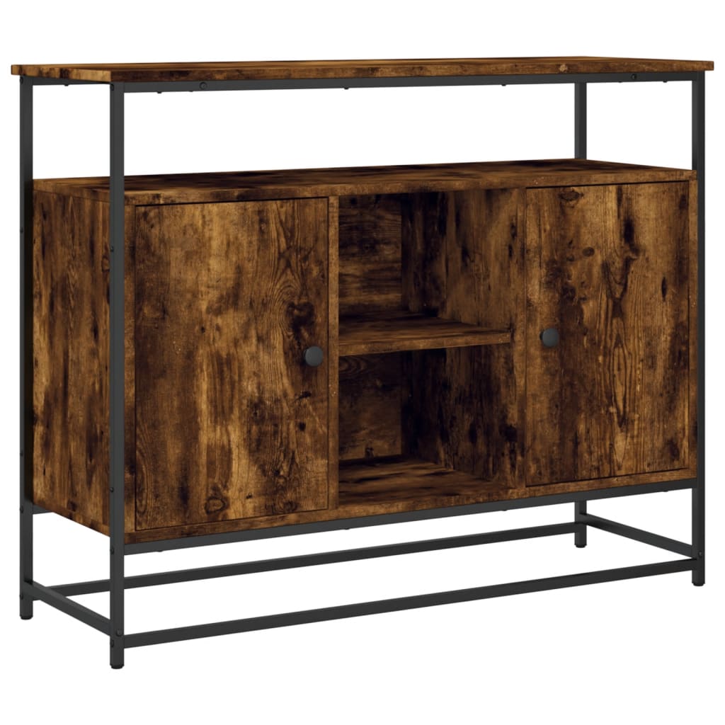 Credenza Rovere Fumo 100x35x80 cm in Legno Multistrato