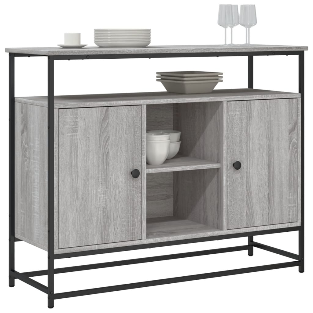 Credenza Grigio Sonoma 100x35x80 cm in Legno Multistrato