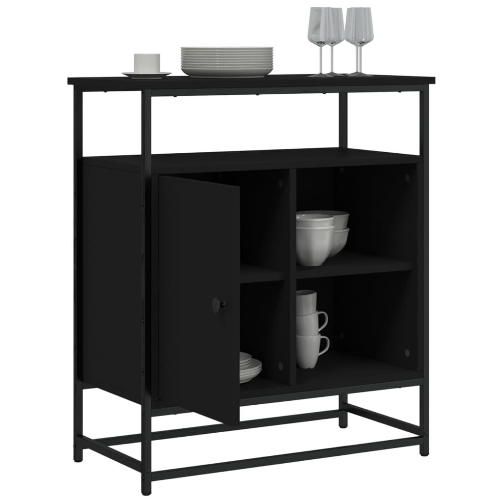 Credenza Nera 69x35x80 cm in Legno Multistrato