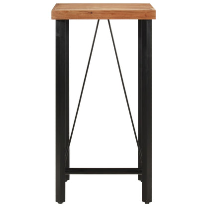 Tavolino da Bar 55x55x107cm in Legno Massello di Acacia e Ferro