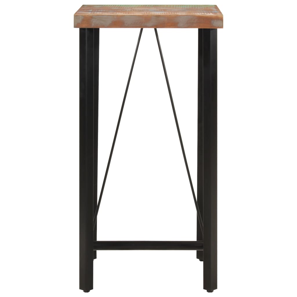 Tavolino da Bar 55x55x107 cm Legno Massello di Recupero e Ferro