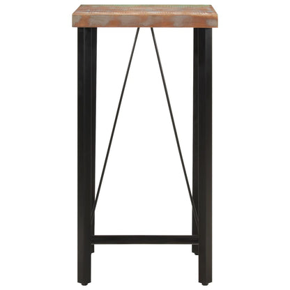 Tavolino da Bar 55x55x107 cm Legno Massello di Recupero e Ferro