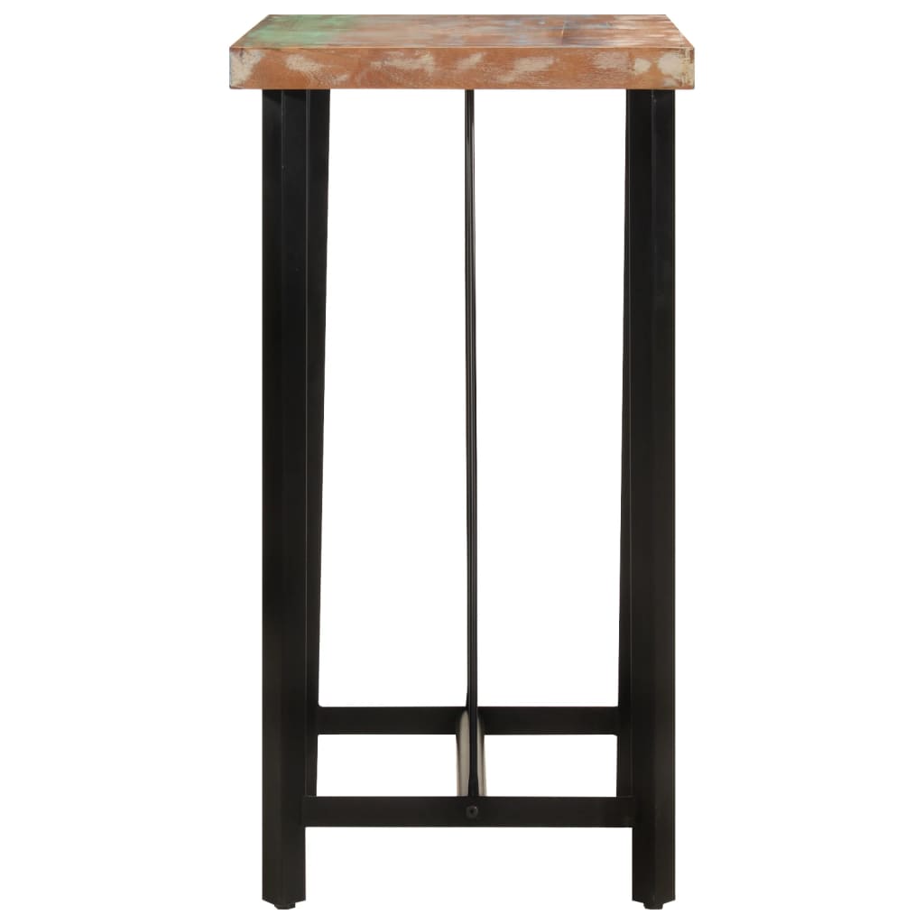 Tavolino da Bar 55x55x107 cm Legno Massello di Recupero e Ferro