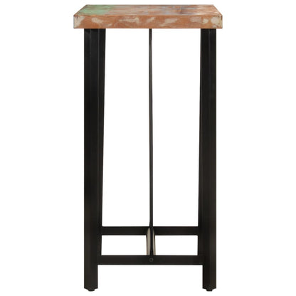 Tavolino da Bar 55x55x107 cm Legno Massello di Recupero e Ferro