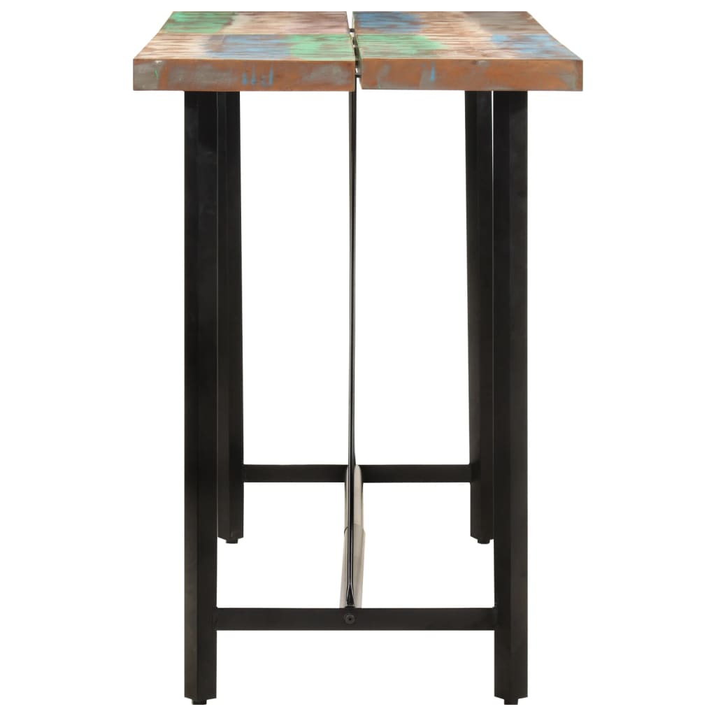 Tavolino da Bar 150x70x107cm Legno Massello di Recupero e Ferro