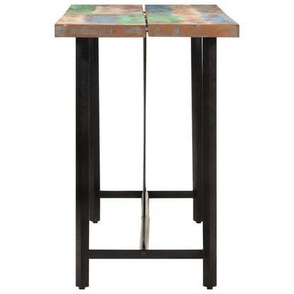 Tavolino da Bar 150x70x107cm Legno Massello di Recupero e Ferro
