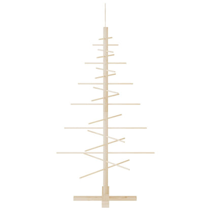 Albero di Natale Decorativo in Legno 125 cm Legno Massello Pino