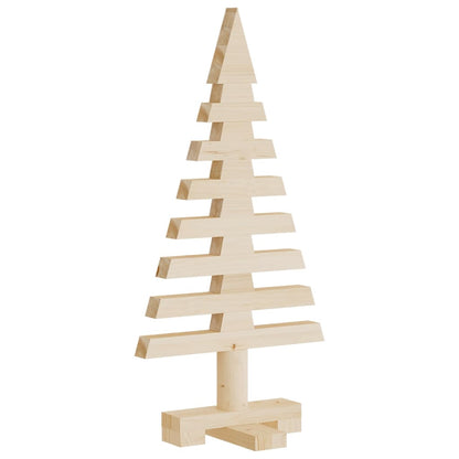 Albero di Natale Decorativo in Legno 60 cm Legno Massello Pino