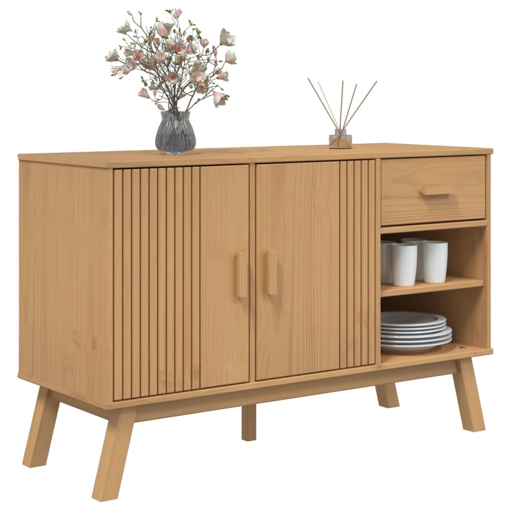 Credenza OLDEN Marrone 114x43x73,5 cm in Legno Massello di Pino