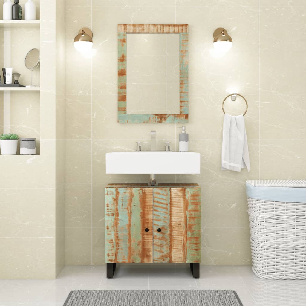 Set Mobili da Bagno 2 pz in Legno Massello di Recupero