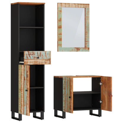 Set Mobili da Bagno 3 pz in Legno Massello di Recupero