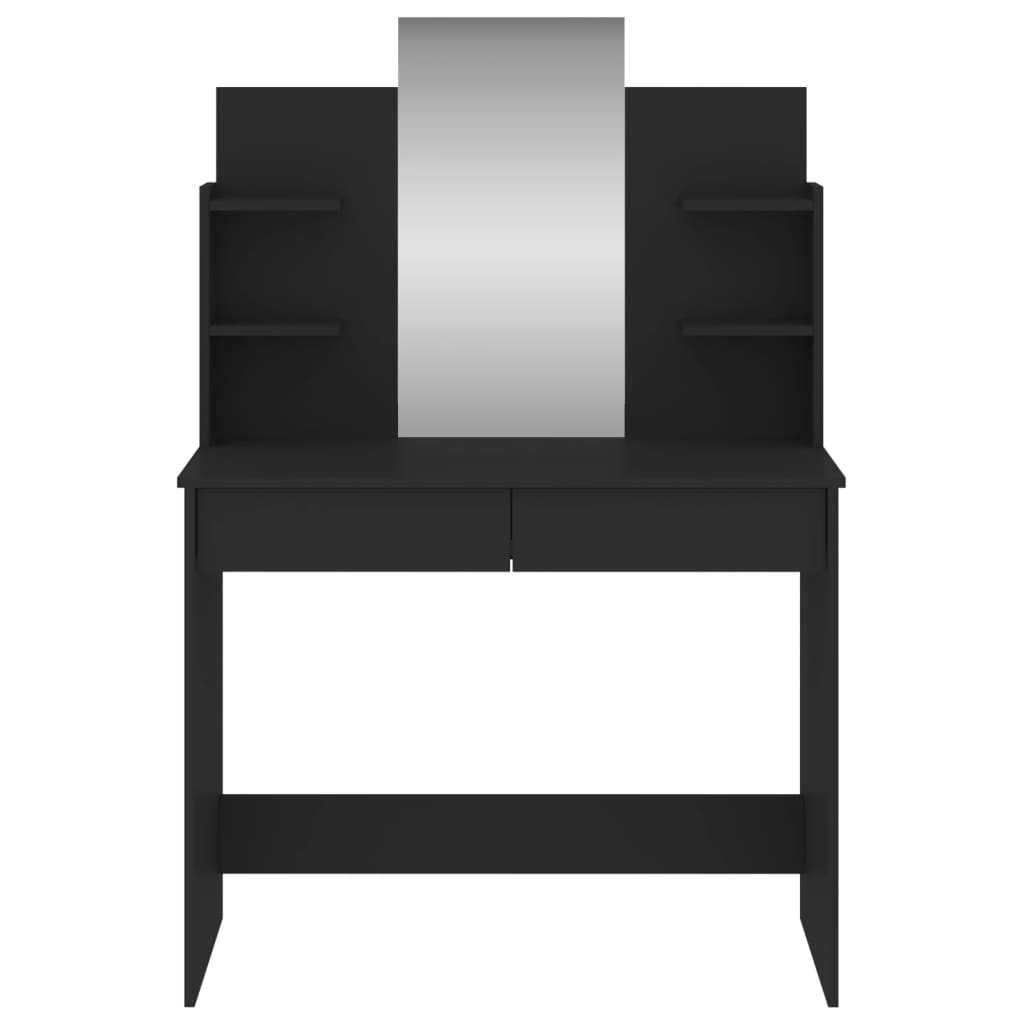 Toeletta con Specchio Nero 96x39x142 cm