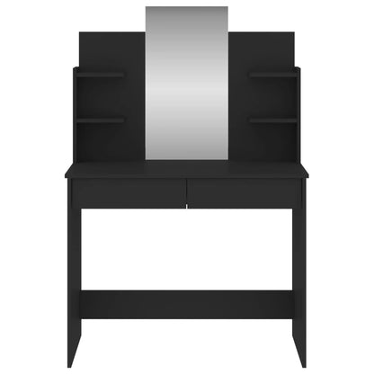 Toeletta con Specchio Nero 96x39x142 cm