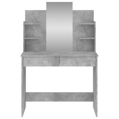 Toeletta con Specchio Grigio Cemento 96x39x142 cm