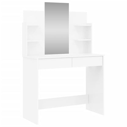Toeletta con Specchio Bianco lucido 96x39x142 cm