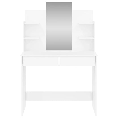 Toeletta con Specchio Bianco lucido 96x39x142 cm