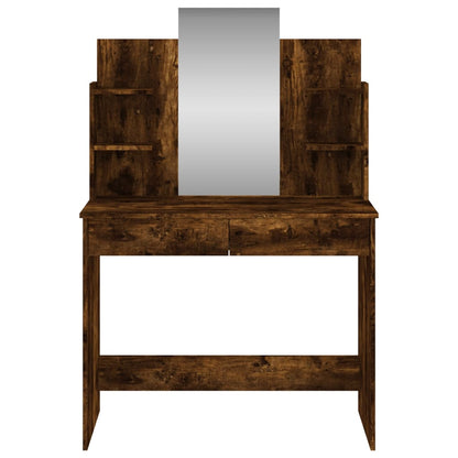 Toeletta con Specchio Rovere Fumo 96x39x142 cm