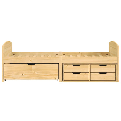 Dormeuse 5 Cassetti 90x200 cm Legno Massello Pino IRUN