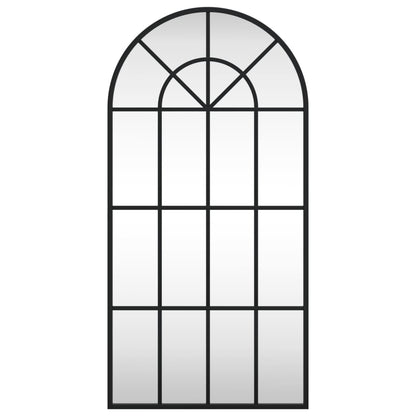Specchio da Parete Nero 40x80 cm Arco in Ferro